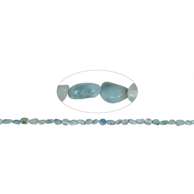 Strang Nuggets, Larimar, 06-08 x 04-06mm | GH Edelsteine, Heilsteine & Schmuck