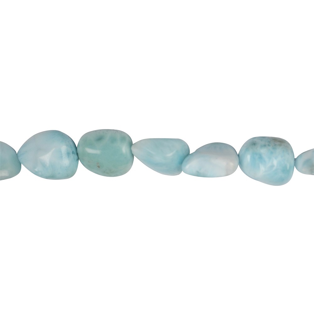 Strand of Tumbled Stones, Larimar AB, 13-17 x 10-15mm | Marco Schreier