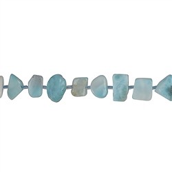 141960625120 Rang de colliers Freeform plat, Larimar, 08-10 x 08-10mm | Marco Schreier