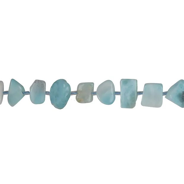 Rang de colliers Freeform plat, Larimar, 08-10 x 08-10mm | Marco Schreier