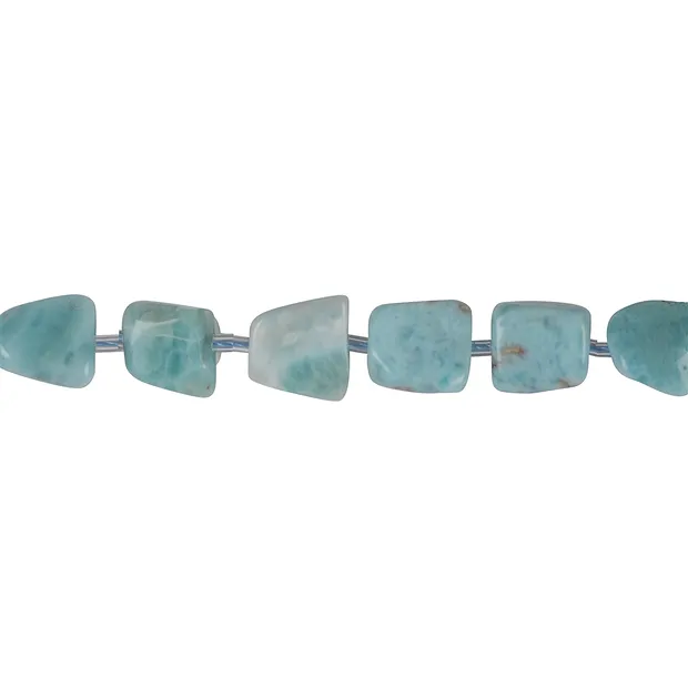 Rang de colliers Freeform plat, Larimar, 08-12 x 08-12mm | Marco Schreier