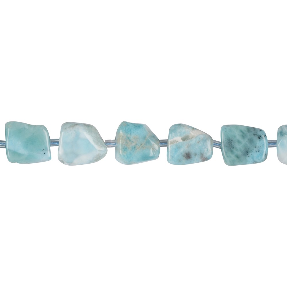 Strand freeform flat, Larimar, 10-16 x 08-14mm | gems, healing stones & jewelry