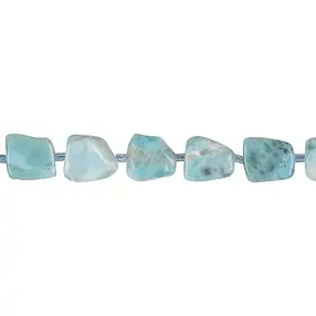 Strand freeform flat, Larimar, 10-16 x 08-14mm | gems, healing stones & jewelry