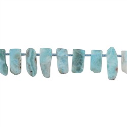 141960625620 Rang de colliers Freeform b&#xE2;tonnets plats, Larimar, 05-08 x 12-22mm, avec d&#xE9;grad&#xE9;  | Marco Schreier