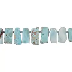 141960625720 Striscia di bacchette a forma libera, piatte, Larimar, 08-10 x 15-20 mm | Marco Schreier