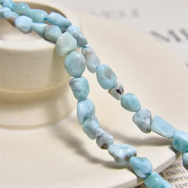Fili di pepite, Larimar, 06-10 x 05-08 mm | grossista gemme e pietre curative