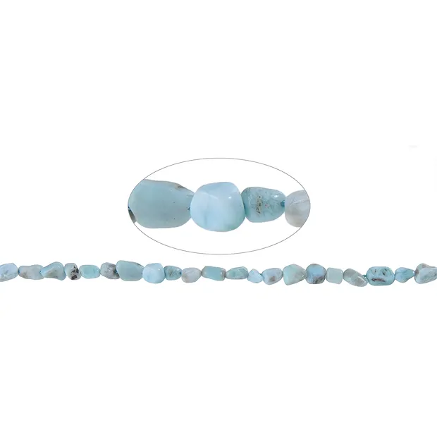 Strand of nuggets, Larimar, 06-10 x 05-08mm | wholesaler gems & healing stones