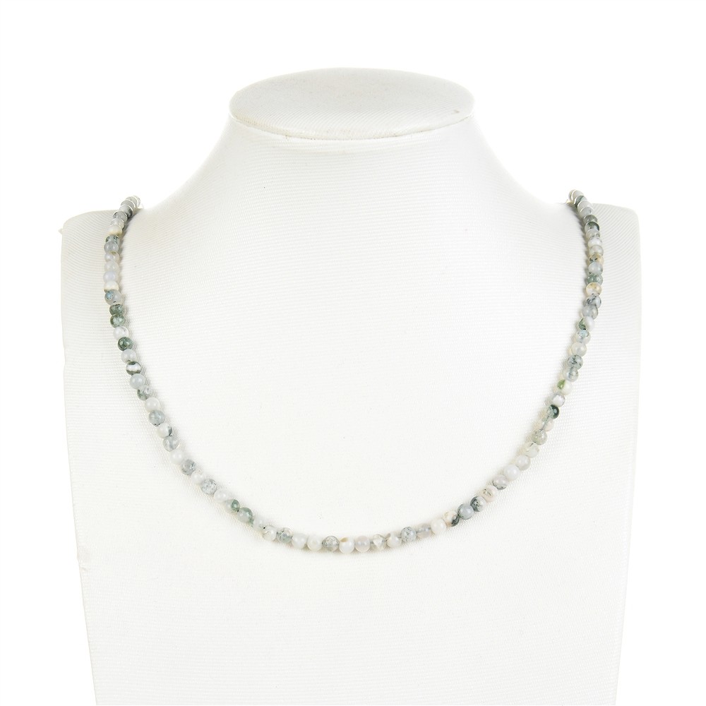 Rang de colliers boules, agate arborisée, 04mm (39cm) | Marco Schreier