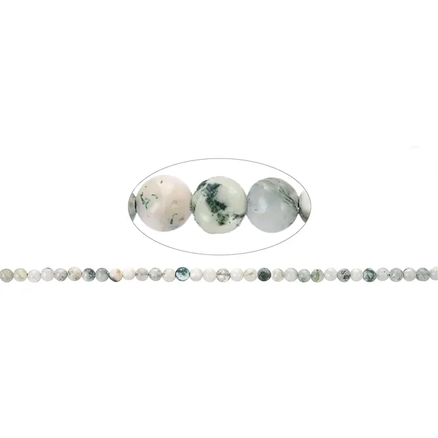 String Beads, Tree Agate, 04mm (39cm) | wholesale gems, healing stones & jewelry
