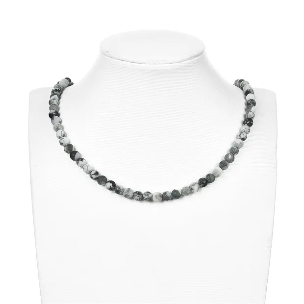 Rang de colliers boules, agate arborisée, mat, 06mm (39cm) | Marco Schreier