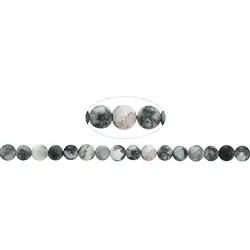 141980100511 Rang de colliers boules, agate arborisée, mat, 06mm (39cm) | Marco Schreier