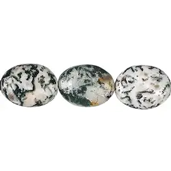 141980303120 Rang de colliers Lentille, agate arborisée, 20 x 15mm | Marco Schreier