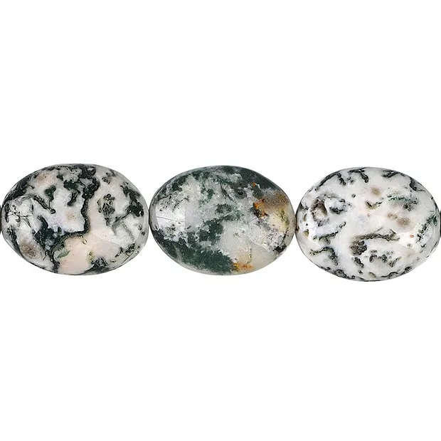 Lente a filo, Agata arborea, 20 x 15 mm | grossista gemme e pietre curative