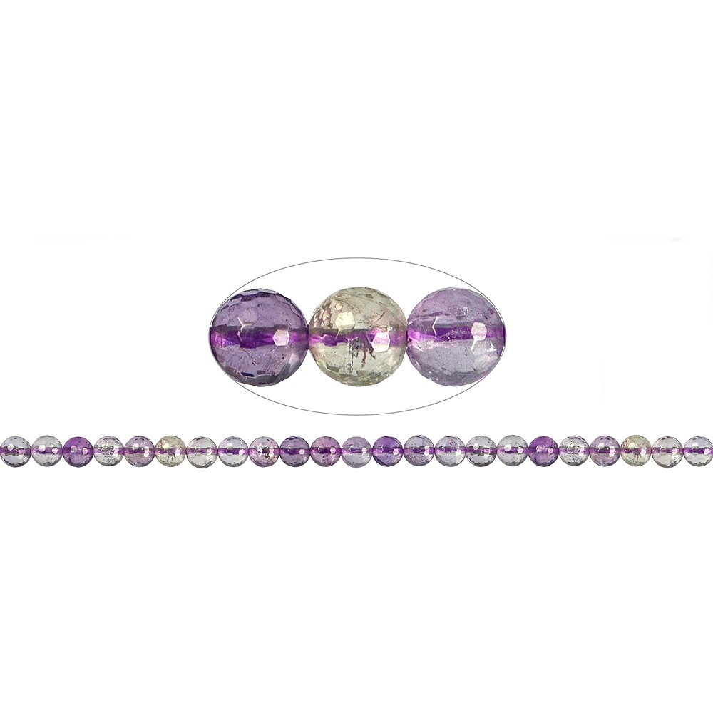 Cuentas de piedras preciosas, Ametrino (bolivianita), facetado, 08mm | Marco Schreier