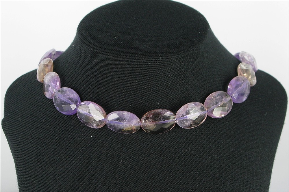 Lense strand, Ametrine, faceted, 20 x 15mm | wholesaler gems & healing stones