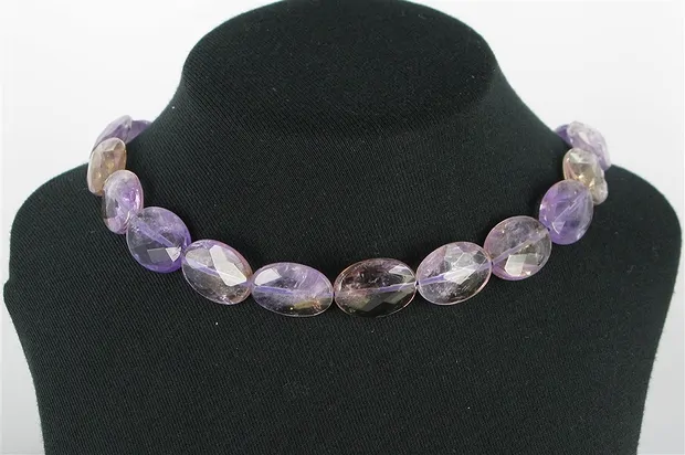 Lense strand, Ametrine, faceted, 20 x 15mm | wholesaler gems & healing stones