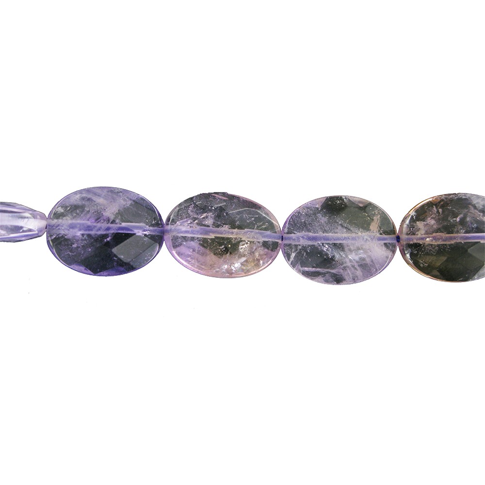Lense strand, Ametrine, faceted, 20 x 15mm | wholesaler gems & healing stones