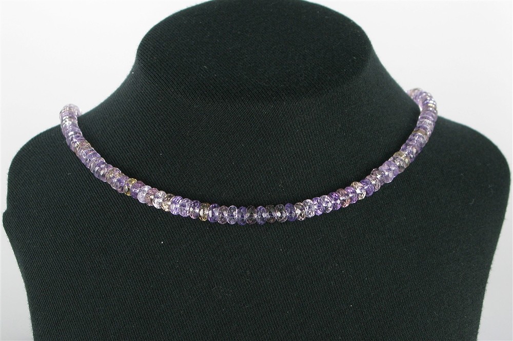 Button strand, Ametrine, faceted, 04 x 06mm | wholesaler gems & healing stones