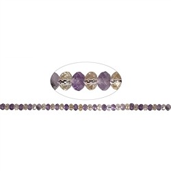 141990313620 Button strand, Ametrine, faceted, 04 x 06mm | wholesaler gems & healing stones
