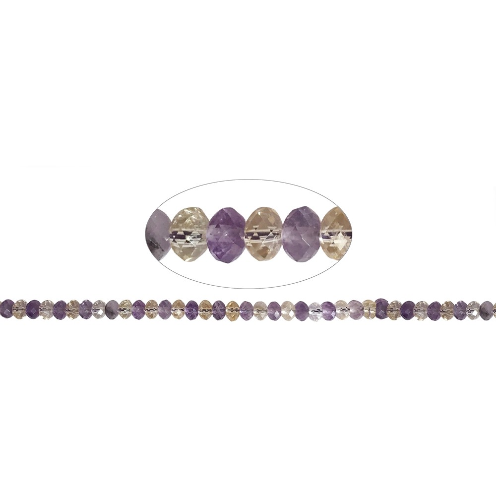 Button strand, Ametrine, faceted, 04 x 06mm | wholesaler gems & healing stones