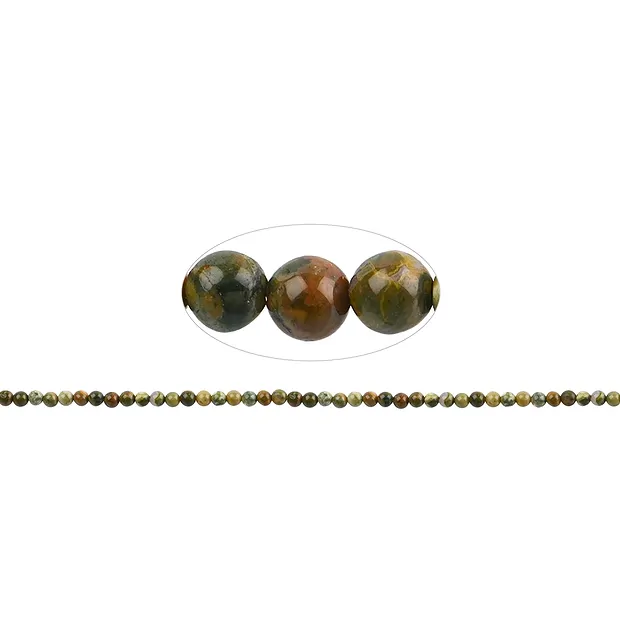 String Beads, rhyolite (rainforest rhyolite), 03mm | Marco Schreier