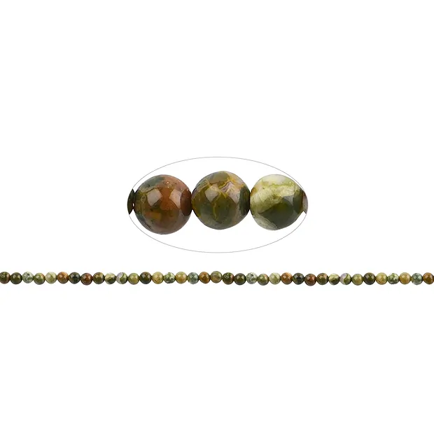 String Beads, rhyolite (rainforest rhyolite), 04mm | Marco Schreier