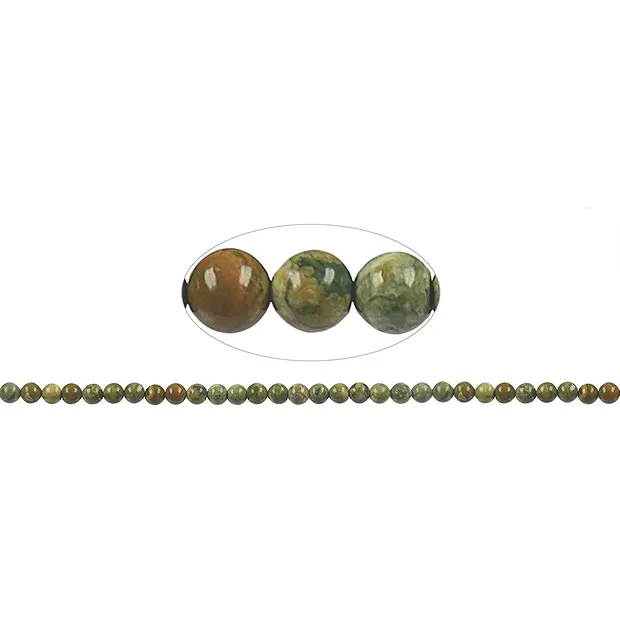String Beads, rhyolite (rainforest rhyolite), 06mm | Marco Schreier