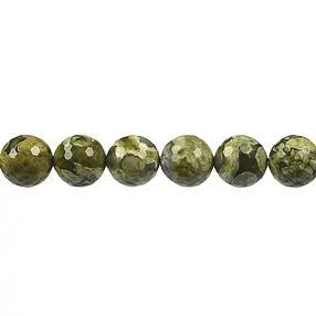 String Beads, rhyolite (rainforest rhyolite), faceted, 12mm | Marco Schreier