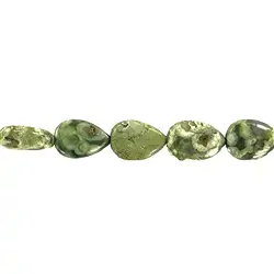 142060505420 Strand drop flat, rhyolite (rainforest), 12 x 08mm | Marco Schreier