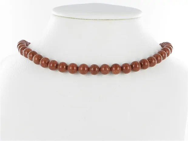 String Beads, Gold stone brown (synt. Glass), 08mm | Marco Schreier