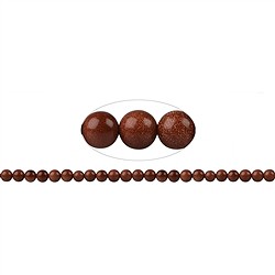 142090100720 Cuentas preciosas, Piedra lluvia de oro marrón (Vidrio sintético), 08mm | Marco Schreier