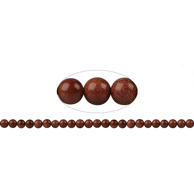 String Beads, Gold stone brown (synt. Glass), 08mm | Marco Schreier