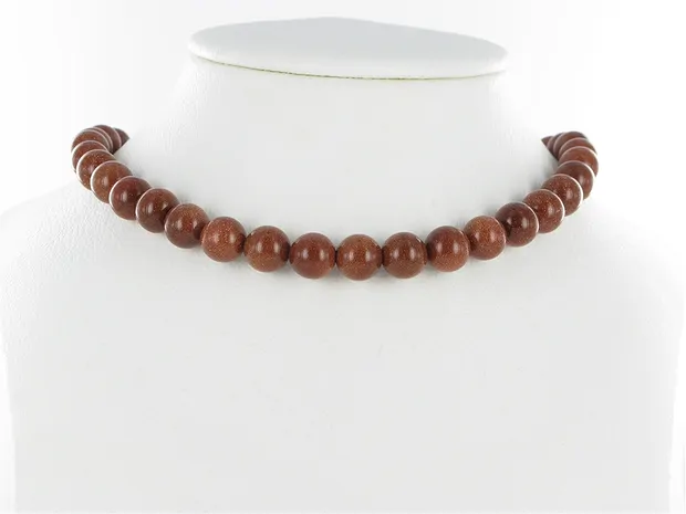 Strang Kugeln, Goldfluß braun (synth.), 10mm | Edelsteine, Heilsteine & Schmuck