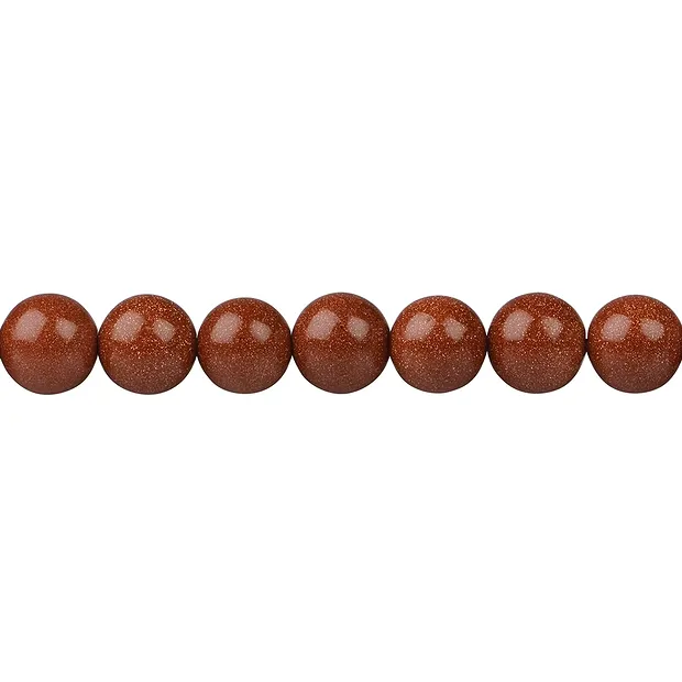 Rang de colliers boules, Verre aventuriné brun (verre synt.), 10mm | Marco Schreier