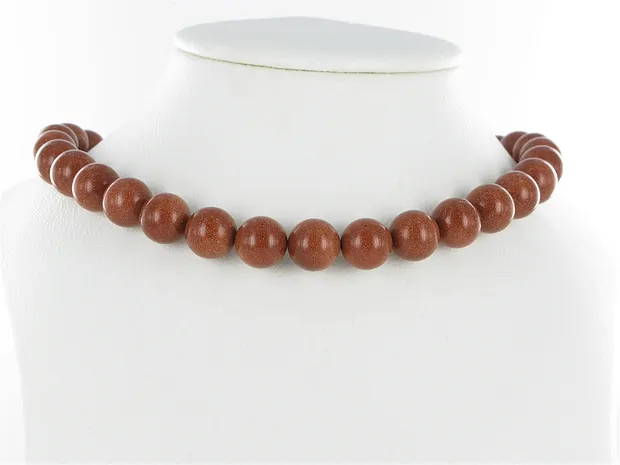 String Beads, Gold stone brown (synt. Glass), 12mm | Marco Schreier