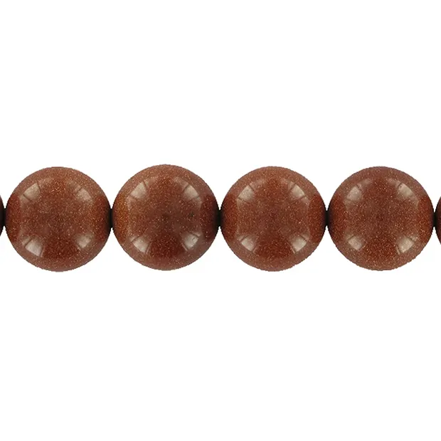 Rang de collier boules, brun « Verre aventuriné » (synthétique), 12 mm | Marco Schreier