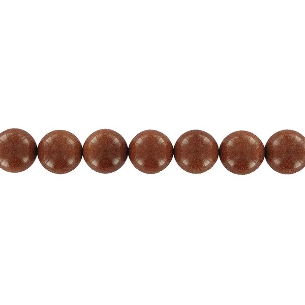 Rang de colliers boules, Verre aventuriné brun (verre synt.), 12mm | Marco Schreier