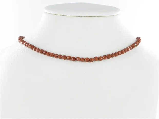 String Beads, Gold stone brown (synt. Glass), faceted, 04mm | Marco Schreier