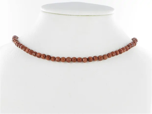 String Beads, Gold stone brown (synt. Glass), faceted, 05mm | Marco Schreier