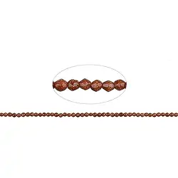 142090104020 String Beads, Gold stone brown (synt. Glass), faceted, 02mm | Marco Schreier
