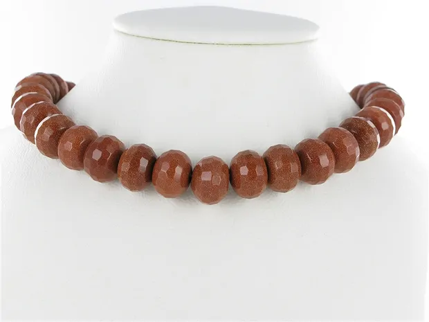 Botón de filamento, Piedra lluvia de oro (Vidrio de síntesis), facetado, 16x12mm | Marco Schreier