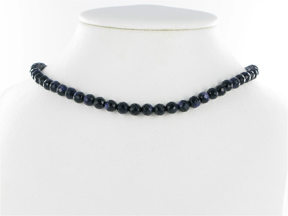 String Beads, Gold stone violet (synt. Glass), faceted, 06mm | Marco Schreier