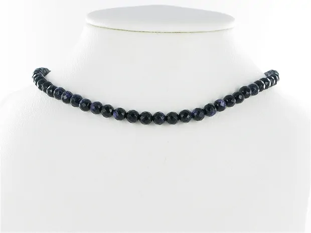 String Beads, Gold stone violet (synt. Glass), faceted, 06mm | Marco Schreier