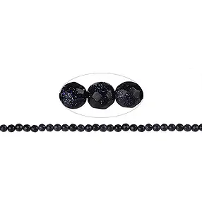 String Beads, Gold stone violet (synt. Glass), faceted, 06mm | Marco Schreier