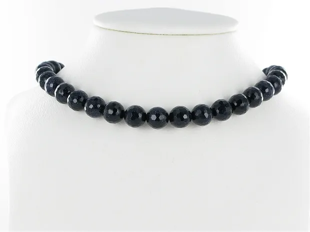 String Beads, Gold stone violet (synt. Glass), faceted, 10mm | Marco Schreier