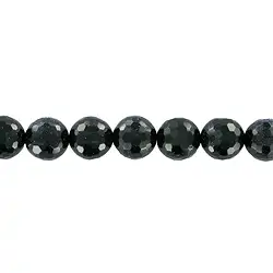 142100103020 Strang Kugeln, Goldfluß violett (synt. Glas), facettiert, 10mm | Marco Schreier