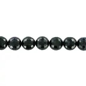 Rang de colliers boules, Verre aventuriné violet (verre synthétique), facetté, 10mm | Marco Schreier