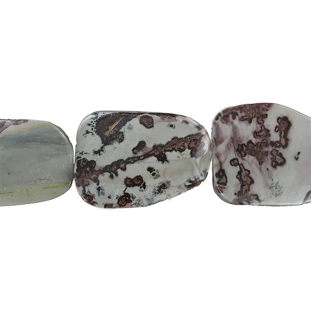 Rang de colliers trapèze (torsadé), calcaire porcelanite, 40 x 30mm | Marco Schreier