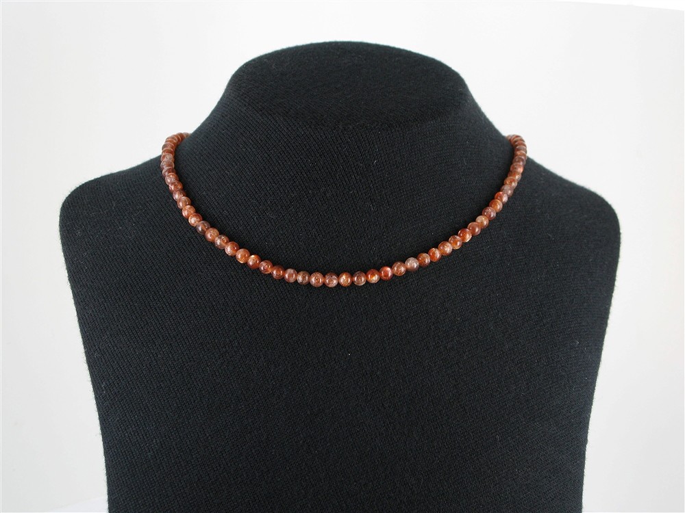 Filo di perline, Pietra del sole (ematite-feldspato) A, 05 mm | Marco Schreier