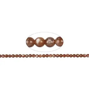 Strang Kugeln, Sonnenstein A dunkel, 06mm (39cm) | Marco Schreier